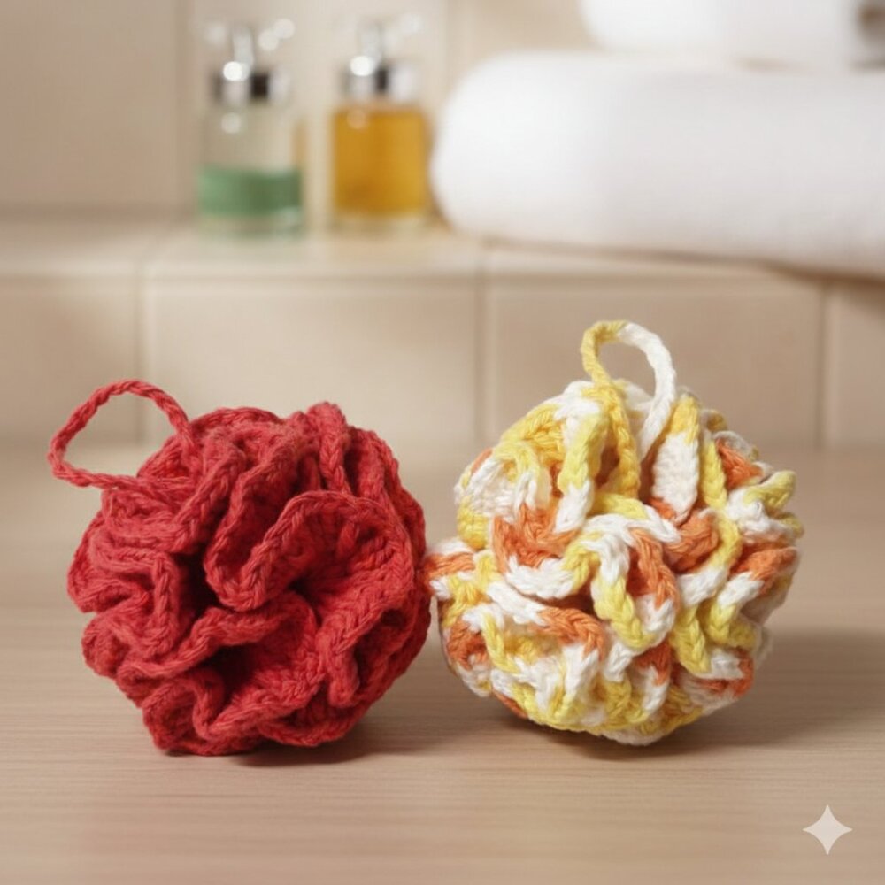 Eco-Friendly 100% Cotton Crochet Loofah New